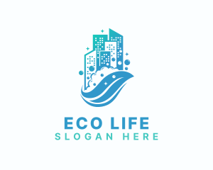 Eco Cleaning Building logo design