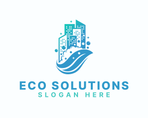 Eco Cleaning Building logo design