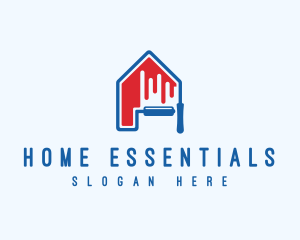 Home Renovation Paint Roller logo design