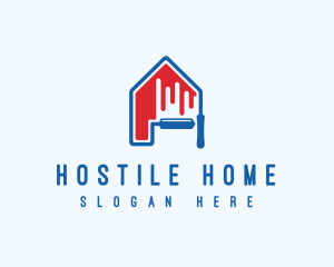 Home Renovation Paint Roller logo design