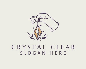 Hand Crystal Diamond logo design