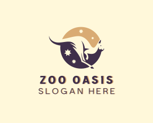 Zoo Kangaroo Animal logo design