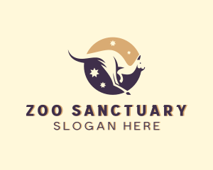 Zoo Kangaroo Animal logo design