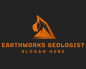 Mountain Excavation Machine logo design