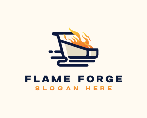 Shopping Cart Fire logo design