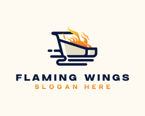 Shopping Cart Fire logo design