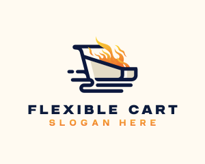 Shopping Cart Fire logo design