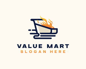 Shopping Cart Fire logo design