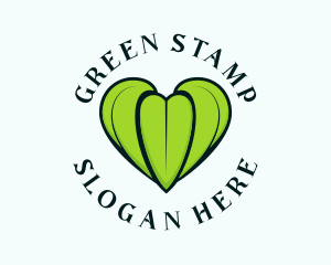 Green Leaf Heart logo design