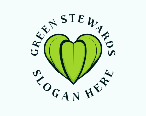 Green Leaf Heart logo design