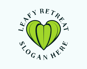 Green Leaf Heart logo design