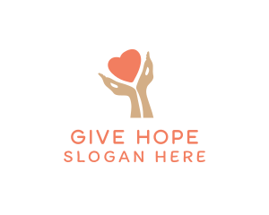Heart Charity Hands logo design