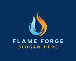 Cold Heating Flame logo design