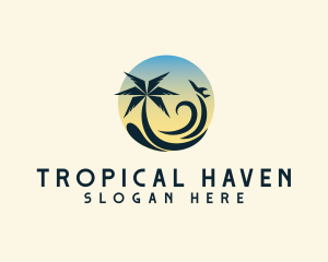 Tropical Island Vacation logo design