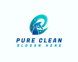 Cleaning Spray Bottle logo design
