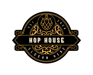 Brewery Hops Ornamental logo design