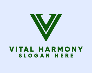 Classy Green Letter V logo design