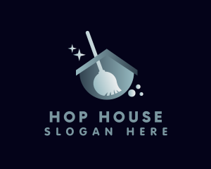 House Sanitation Mop logo design