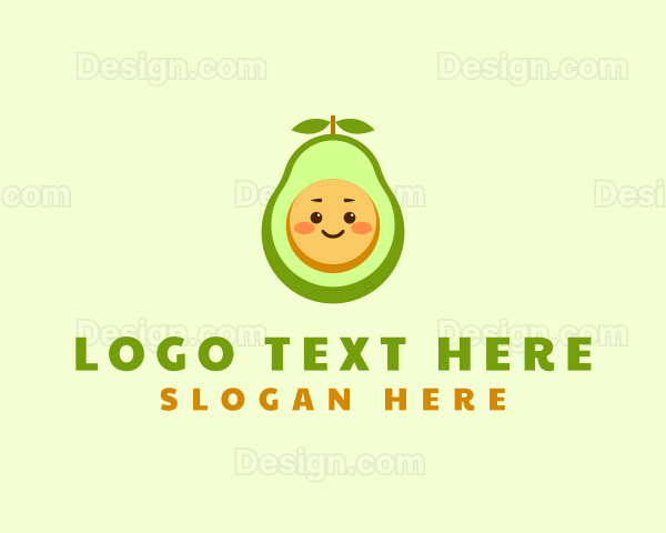 Cute Avocado Vegetarian Logo