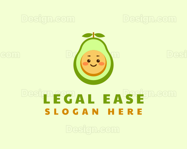 Cute Avocado Vegetarian Logo