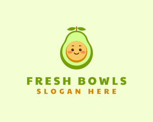 Cute Avocado Vegetarian logo design