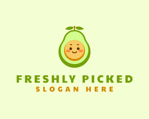 Cute Avocado Vegetarian logo design