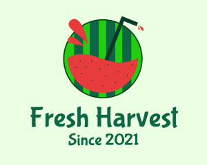 Watermelon Fruit Juice logo design