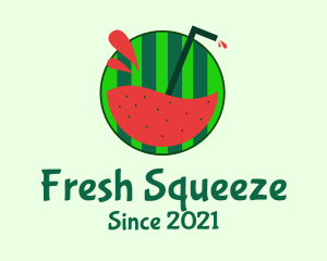 Watermelon Fruit Juice logo design