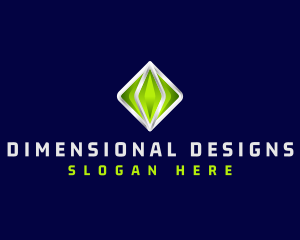 3D Crystal Gemstone logo