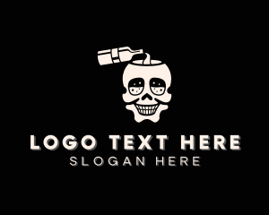 Skull Liquor Bottle logo