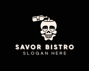 Skull Liquor Bottle Logo