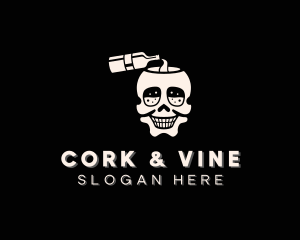 Skull Liquor Bottle logo design