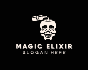 Skull Liquor Bottle logo