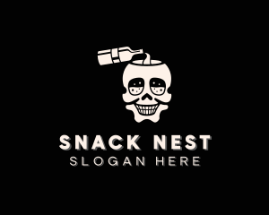 Skull Liquor Bottle logo design