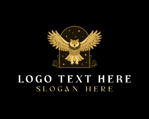 Luxury Owl Bird logo