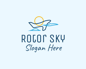 Airplane Sky Flight logo design