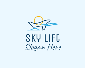 Airplane Sky Flight logo design