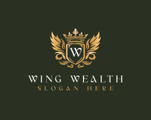 Crown Wing Crest logo design