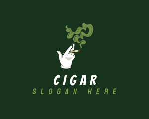 Cigarette Smoking Cannabis logo design