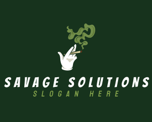 Cigarette Smoking Cannabis logo design