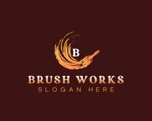 Paint Brush Strokes logo design