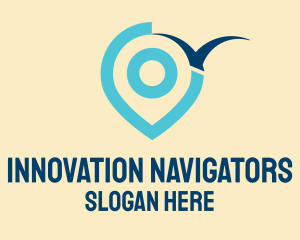 Blue Bird Pin Locator logo design