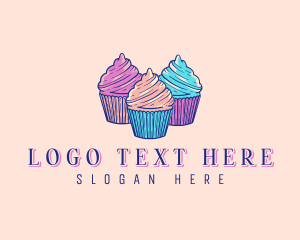 Cupcake Pastry Dessert Logo