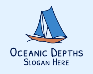 Ocean Sail Boat logo design