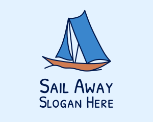 Ocean Sail Boat logo design