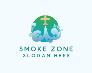 Airplane Smoke Travel logo design