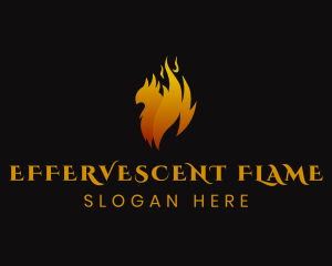 Mythical Flame Phoenix logo design