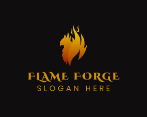 Mythical Flame Phoenix logo design