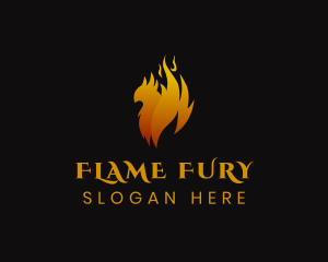 Mythical Flame Phoenix logo design