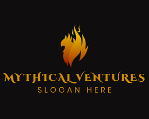 Mythical Flame Phoenix logo design